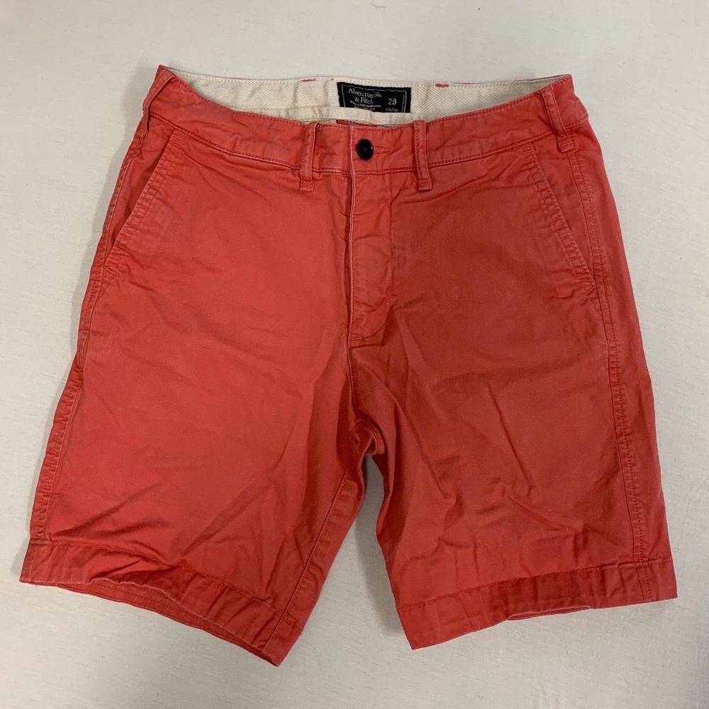 Men's Abercrombie and Fitch Salmon Khaki Shorts